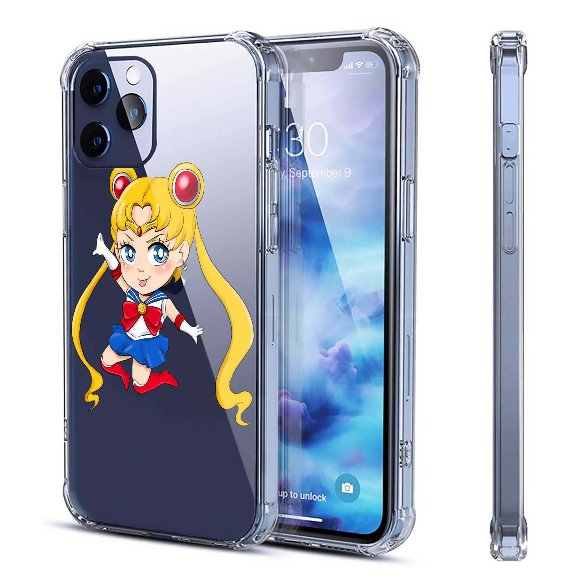 （画像用） 美少女戦士セーラームーン 月野 うさぎ つきの うさぎ Sailor Moon Tsukino Usagi 【iPhone 12シリーズ対応】透明スマホケース（クリアソフトケース）